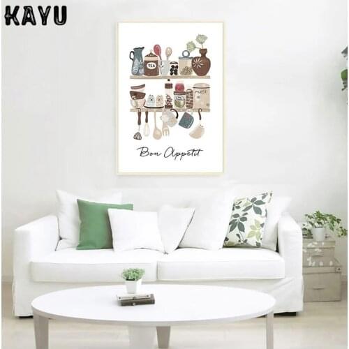 Tableware Canvas Painting Wall Art Nordico Poster Print Print Painting Quotes Wall Pictures For Kitchen Home Decoration