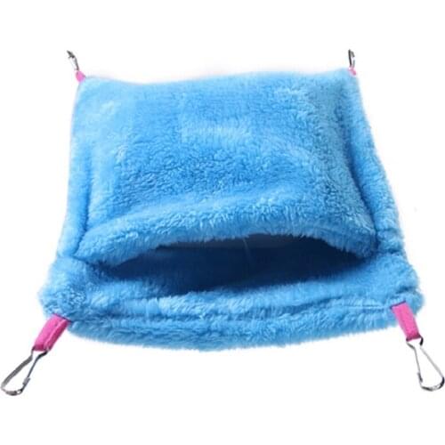 Bird Parrot Hammock House Fleece Small Animal Cage Flat Hammock Warm Parakeet Nest Bed Birds Hanging Sleeping Bag Pet Supplies