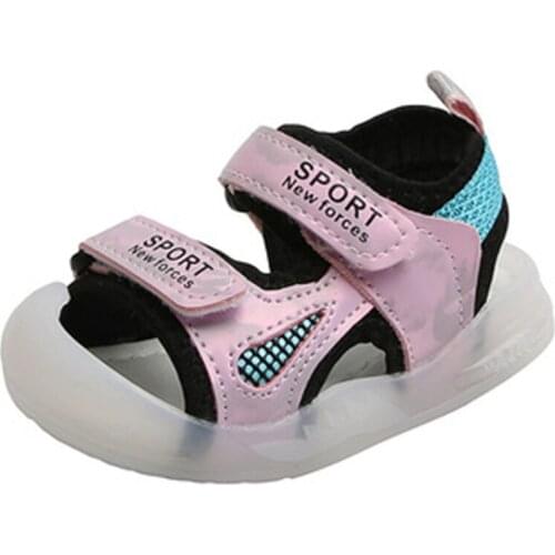 LED Light Up Baby Sandals Boys and Girls 0-1-3 Years Old Beach Shoes Children Baby Toddler Shoes Soft Bottom Sports Sandals Hot