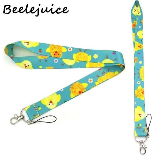 24pcs Yellow Chicken Duck Lanyard for Keys Phone Cool Neck Strap Lanyard for Camera Whistle ID Badge Cute webbings ribbons Gifts