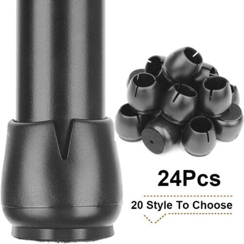 New 24Pcs Silicone Chair Leg Caps Chair Leg Protector Cover Furniture Table Leg Covers Bottom Cover Pads Wood Floor Protector