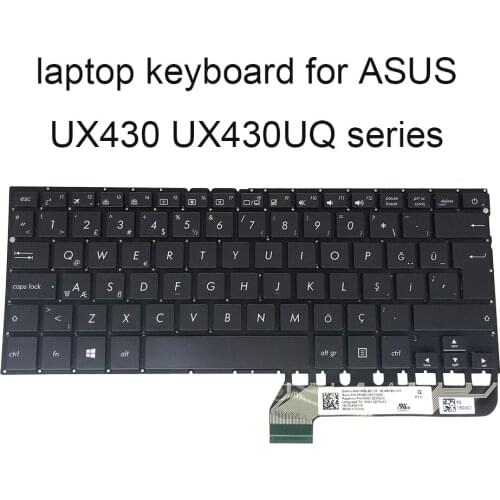 Replacement keyboards for ASUS ZenBook UX430UQ UX430UNR backlit keyboard TR Turkey black 0KNB0 2627TU00 NSK WBLBU Screw set new