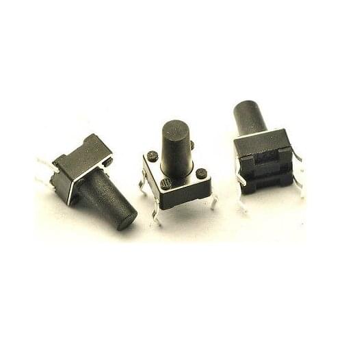 100Pcs Tactile Switch 6 x 6 x 10mm PCB Momentary Tact Push Button Switch 4 Pins