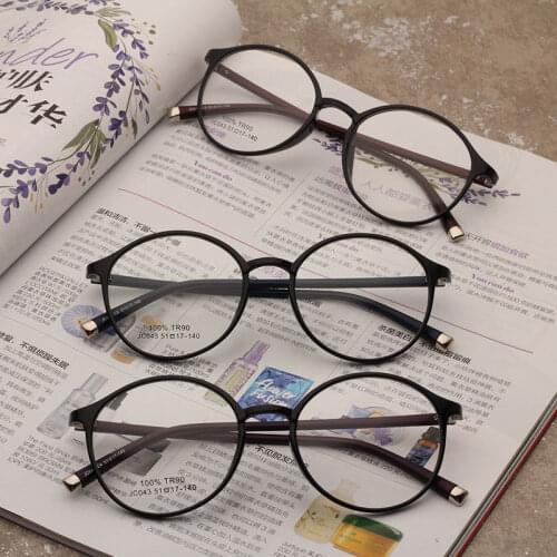 Ultra-Light TR90 Round Big Full-Frames New 2021 Teenagers Anti-Blue Myopia Glasses