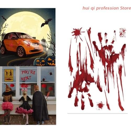 Horror Halloween Pattern Stickers Wall Decal Car Door Window Exterior Body Decorative Stickers Home Cake Shop Party Supplies