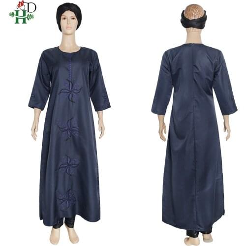 H&D 2021 Womens Plus Size Dress African Clothes For Women Dresses Pant Scarf Suit 3 Pieces Set Traditional South Africa Dress