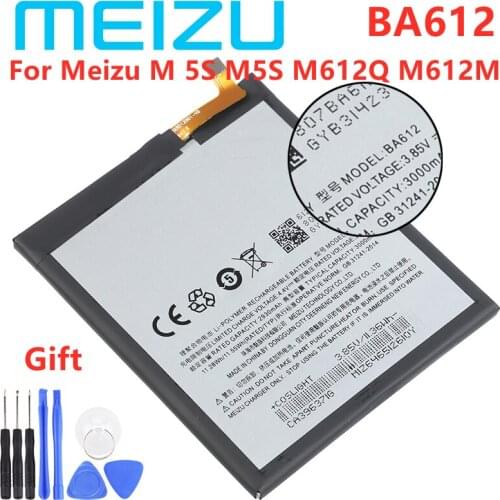 100% Original 3000mAh Battery For Meizu M5S 5S BA612 M612 Series / BA712 M6S 6S Meilan S6 M712 Series Phone Batteries Bateria