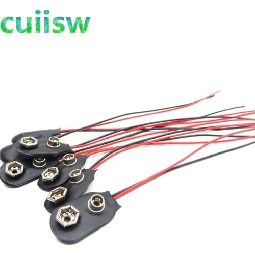 100pcs 9V Battery Snap Connector clip Lead Wires holder
