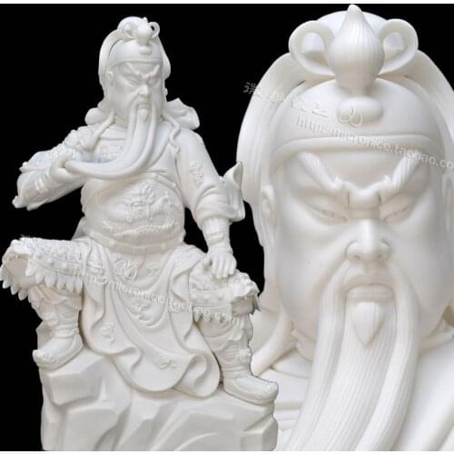 16 inch statue statue of Guan Gong entrance wealth white porcelain decoration business gifts large cloud Feng Shui