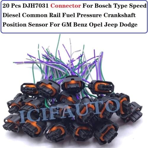 3 Way For Bosch Common Rail Diesel Injector Pressure Crankshaft Position Sensor Plug Connector Kit - 0225 456 726 / 0225456726