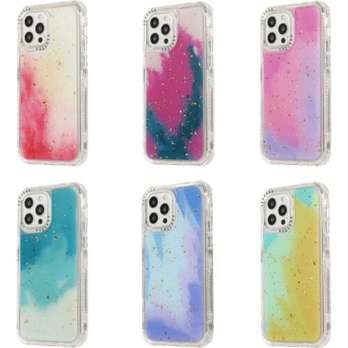 3 In 1 Shockproof Glitter Sequin Phone Case For iPhone XR X XS Max 7 8 Plus for iphone 12 11 pro max Dynamic Liquid Cover