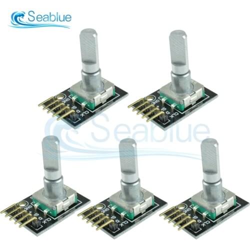 5Pcs/lot KY-040 360 Degrees Rotary Encoder Module Sensor Switch With 15x16.5 mm Potentiometer Rotary Knob Cap