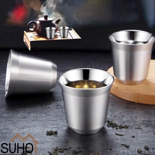 51-100ML Espresso Mugs Double Wall Stainless Steel Espresso Cups Set,Insulated Coffee Mugs Last for Years Easy Clean free ship