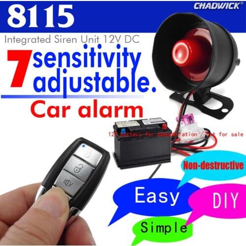 Car Vehicle Alarm Protection Security System With 2 Button Remote Control High reliability and quality burgular system