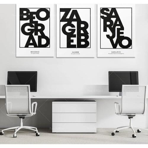 Belgrade, Sarajevo font printing, Zagreb | Croatia | Serbia | Havaka | Posters | Balkans | Wall decoration | Yugoslavian posters