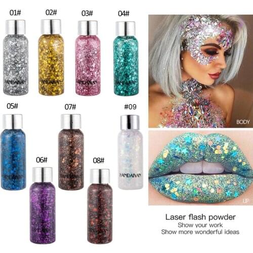 Face Glitter Chunky Glitter Faces and Bodies Cosmetic Sparkling Decoration Glitter Hair and Nails 9 Color for Festival Christmas