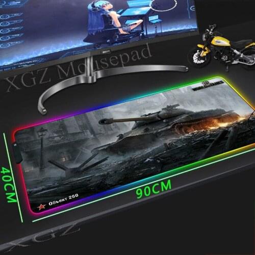 XGZ Anime Movie Tank World Custom Large RGB Mouse Pad Lock Edge Computer Desk Mat Rubber Strip Non-Slip 900x400 / 900x300 Xxl