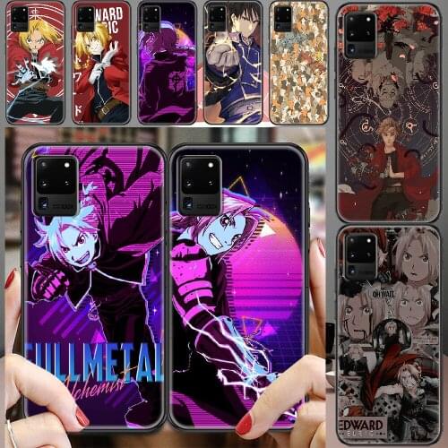 Fullmetal Alchemist Anime Phone case For Samsung Galaxy Note 4 8 9 10 20 S8 S9 S10 S10E S20 Plus UITRA Ultra black tpu hoesjes