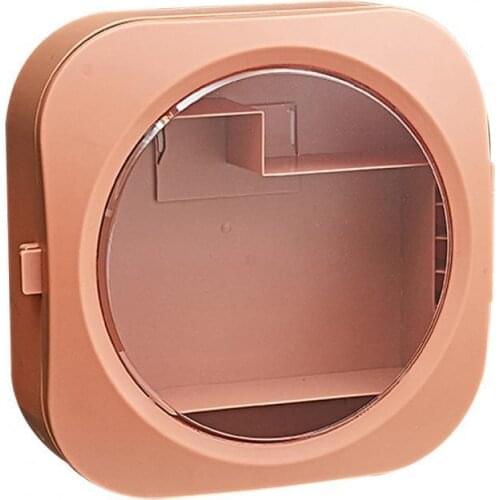 Cosmetic Box Punch-free Wall Mount ABS Bathroom Large Capacity Holder Independent Layer Space-saving Home Self Adhesive Case