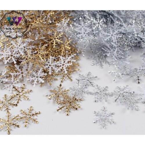 300pcs/bag 2cm Frozen Party Supplies Fake Snowflake Christmas Wedding Decoration DIY Scene New Year Xmas Tree Window Decor