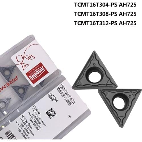 10pcs TCMT16T304 PS AH725 TCMT16T308/12 Original Tungaloy Carbide inserts CNC Lathe Tools External Turning Blade Tools for Steel