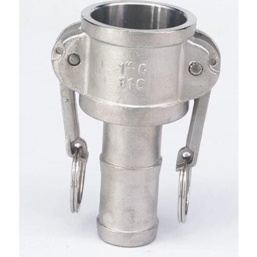 1" Hose Barbed 304 Stainless Steel Type C Socket Camlock Connector Cam and Groove Coupler