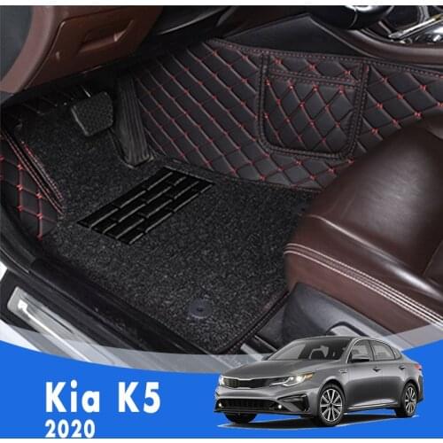 For Kia K5 2020 Luxury Double Layer Wire Loop Car Floor Mats Carpets Foot Pads Floor Liner Styling Interior Accessories Covers