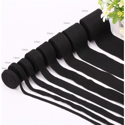 50 Yards/Roll Black Cotton Webbing Herringbone Twill Tape 10mm/15mm/20mm/25mm/30mm/40mm/50mm Ribbon For Bag Garment Sewing