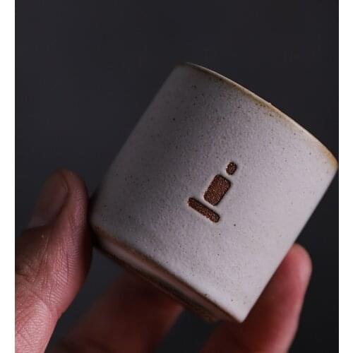 LUWU white ceramic tea cup handmade monk ceramic teacups chinese kung fu cup 35ml