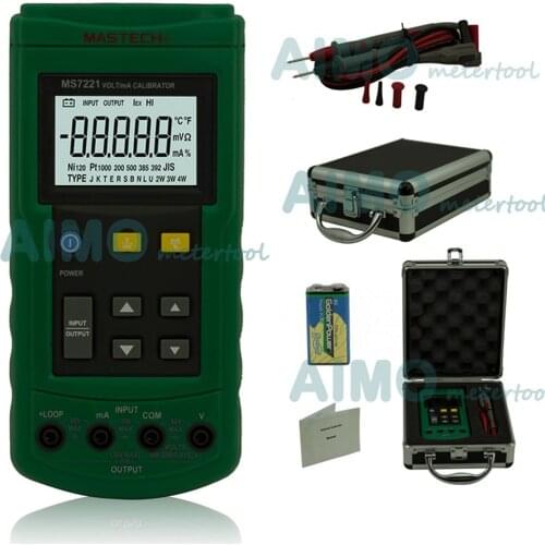 Mastech MS7221 MS7220 Volt/mA Voltage Current Calibrator Source/Output Step DC 0-10V 0-24mA Tester Meter Thermocouple Simulator