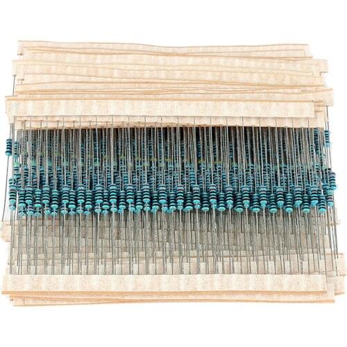 600x 1/4W Metal Film Resistors Assortment 470Ω 510Ω 680Ω 1KΩ 2KΩ 2.2KΩ 3.3KΩ 4.7KΩ