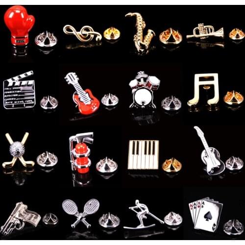 Music equipment violin horn Saxophone Guitar Brooch fashion men and women Lapel Pin clothing backpack accessories Badge