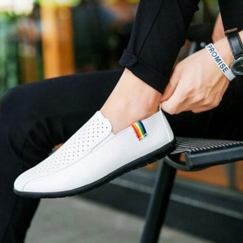 QWEDF New Summer Causal Shoes Men Loafers Genuine Leather Moccasins Men Driving Shoes High Quality Flats For Man Schoenen X3-52