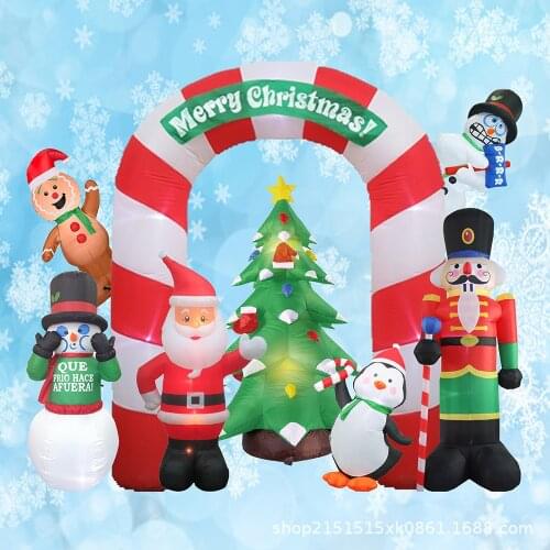 Inflatable Santa Claus Riding Polar Bear 2M Christmas Inflatable Toy Doll Indoor Outdoor Garden Xmas Decoration