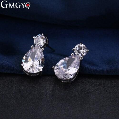 GMGYQ New Earrings Arrivals Cubic Zirconia Geometric Aretes De Mujer Modernos 2018 Con Cristales Wedding Banquet Gifts For Women