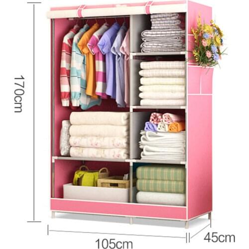 New Double Zipper Simple Closet With Roller Shutter Cover Double Clothes Storage Steel Free Assembly Wardrobe Storage Cabinet
