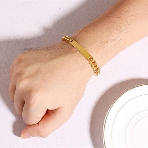 New Style Titanium Steel Fashion Simple Personality Curved Brand Couple Bracelet Gold Stainless Steel Jewelry Gift Jewelry