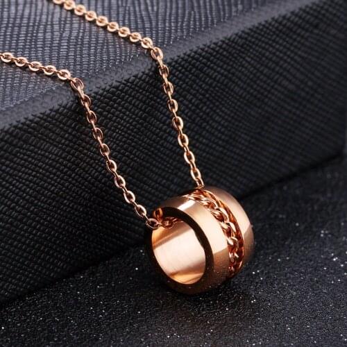 Wholesale Fashion Stainless Steel Romantic Gold Color Pendants Necklaces For Women Jewelry Clavicle Chain Female Necklaces