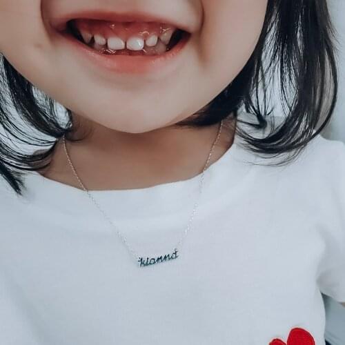 Mini-World Personalized Custom Child Necklace Baby Name Necklaces Sliver Gold Color Jewelry Cute Exquisite Childrens Day Gift