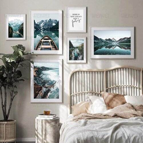 Scenery Forest Mountain Lake Famous Poster Nordic Style Canvas Print Nature Landscape Art Painting Wall Picture Home Decoration