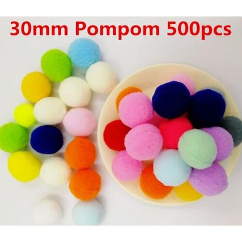 30mm Wholesale Pompom Mixed Color Soft Pom Pom Plush Balls Pompon for Wedding Home Decoration DIY Toys Craft