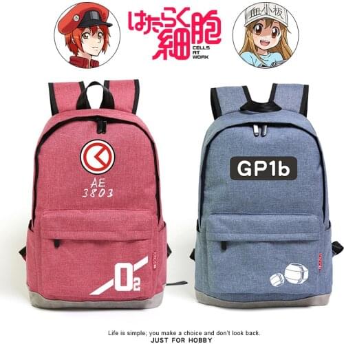 High-Q Unisex Anime Cos cells at work backpack Hataraku Saibou white blood cell and red blood cell Student backpack school bag