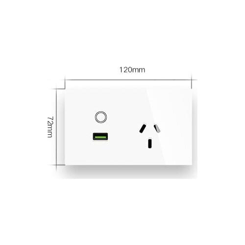 SAA Certifications Glass Panel Australia/New Zealand building wall Touch Sockets with USB Charger 2100mA output