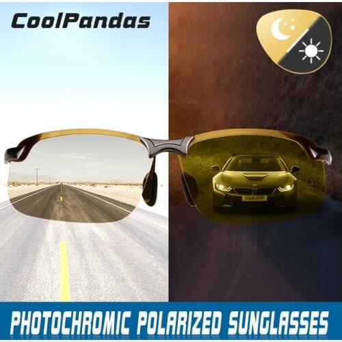 Intelligent Photochromic Polarized Sunglasses Men Women Day Night Vision Driving Sports Chameleon Discoloration Sun Glasses Men
