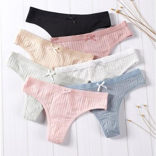 Sexy Lingerie Womens Cotton G-String Thong Panties String Underwear Women Briefs Pants Intimate Ladies Low-Rise 1 piece