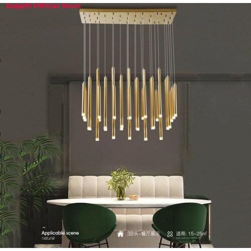 Light luxury rose gold restaurant LED chandelier lighting 90V-260V Nordic modern duplex building bar counter bar hall chandelier