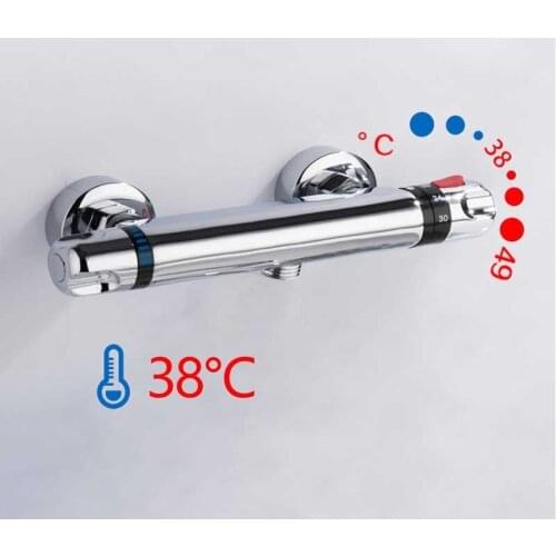 Thermostatic Bath Shower Control Valve Bottom Faucet Wall Mounted Hot And Cold Brass Bathroom Mixer Bathtub Tap