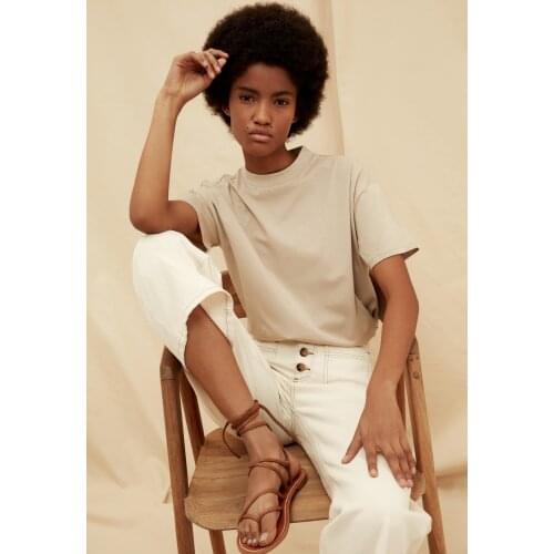 Trendyol 100 Organic Cotton Upright Collar Knitted T-Shirt TWOSS21TS1431