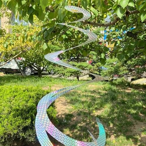 Control Scare Device Laser Reflective Bird Drive Hanging Spiral Reflector Anti Bird Tape Scares Bird Ribbon Tapes Repellent
