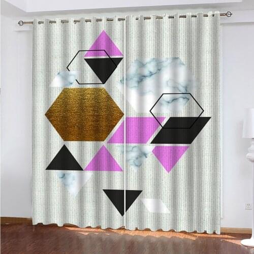 Custom 3D Blackout Curtain Modern Stereo Art Pattern Curtains For Living Room Bedroom Window Curtains